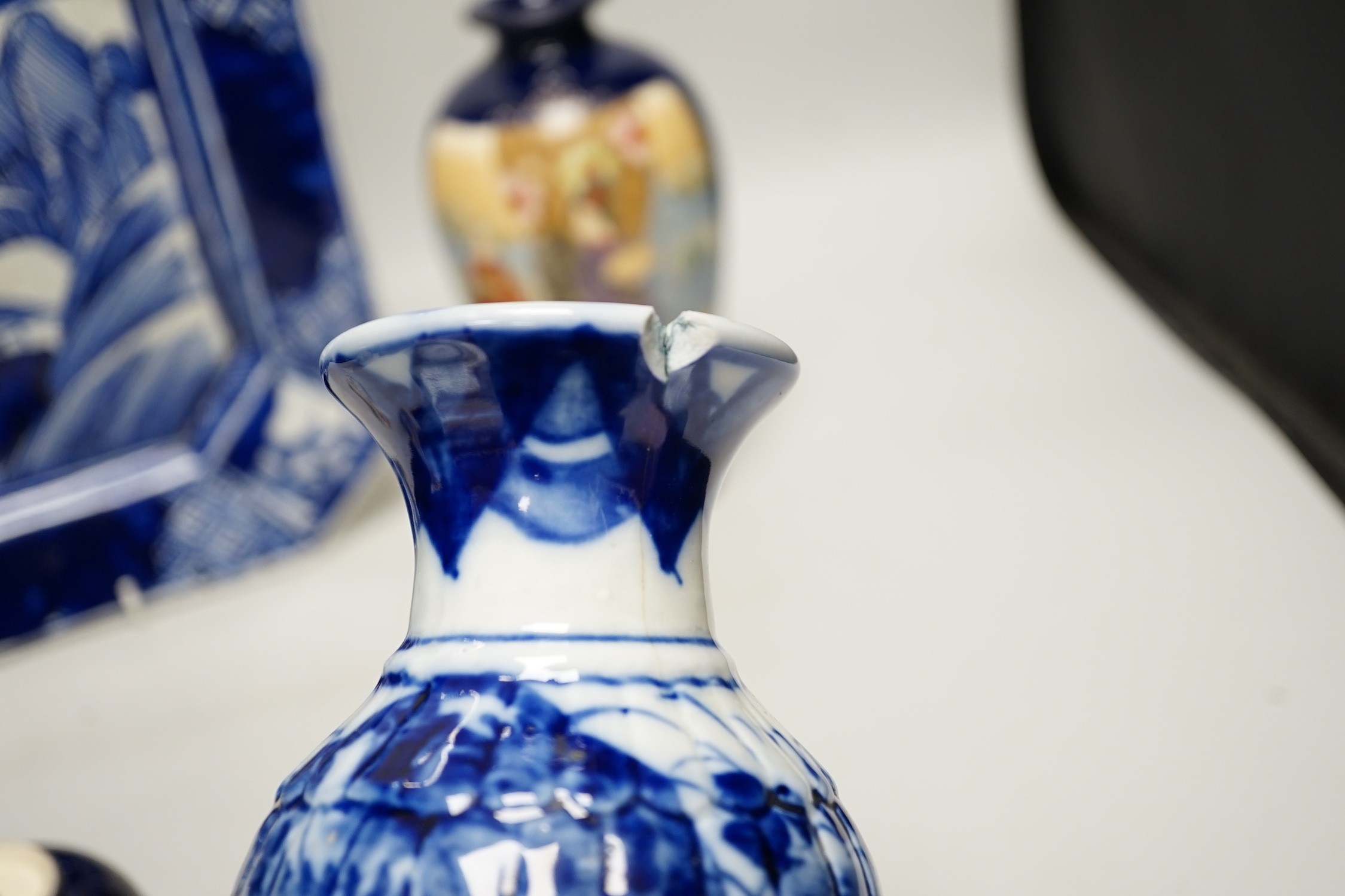 A group of Japanese ceramics to include Satsuma, kutani etc.